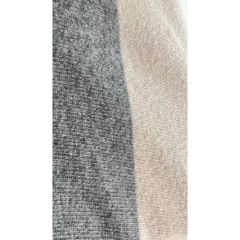 Autumn Cashmere Womens Kimono Sleeve Grey & Pink Striped Clasp Neck Sz S Poncho - Picture 7 of 10